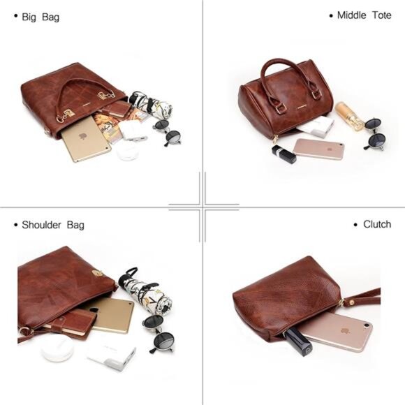 2E-youth Designer Purses and Handbags for Women Satchel Shoulder Bag Tote Top - Picture 6 of 7